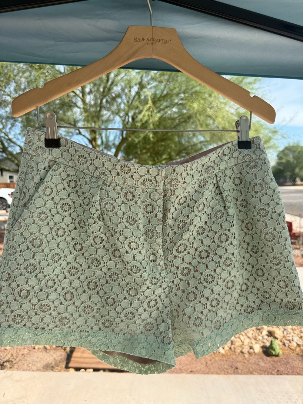 Victoria Beckham target collab Mint Crochet Lace Skort Shorts